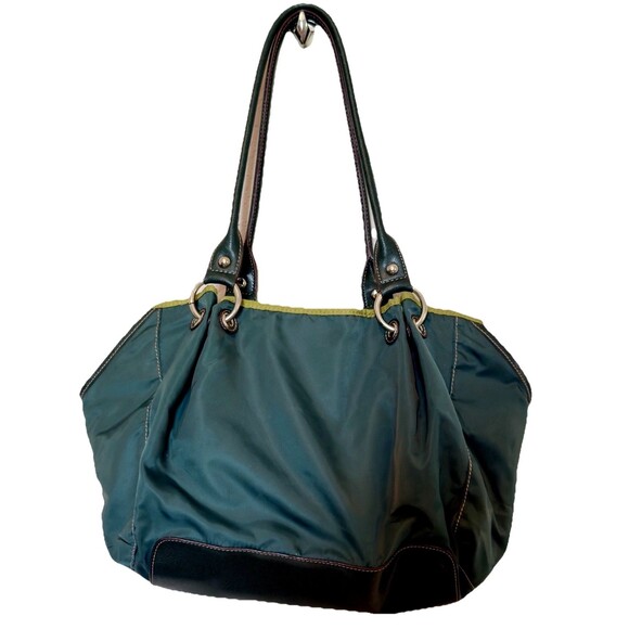 Tignanello Forest Green Shoulder Bag Handbag Purse Carry All Nice Roomy Bag - Picture 2 of 10